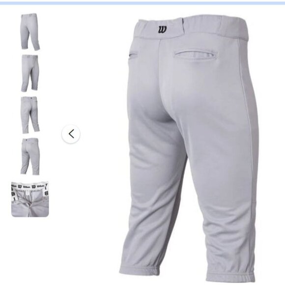 NWT Adult Wilson Knicker Gray Baseball Softball Pants Sz Large Unisex Men Women - Picture 2 of 8